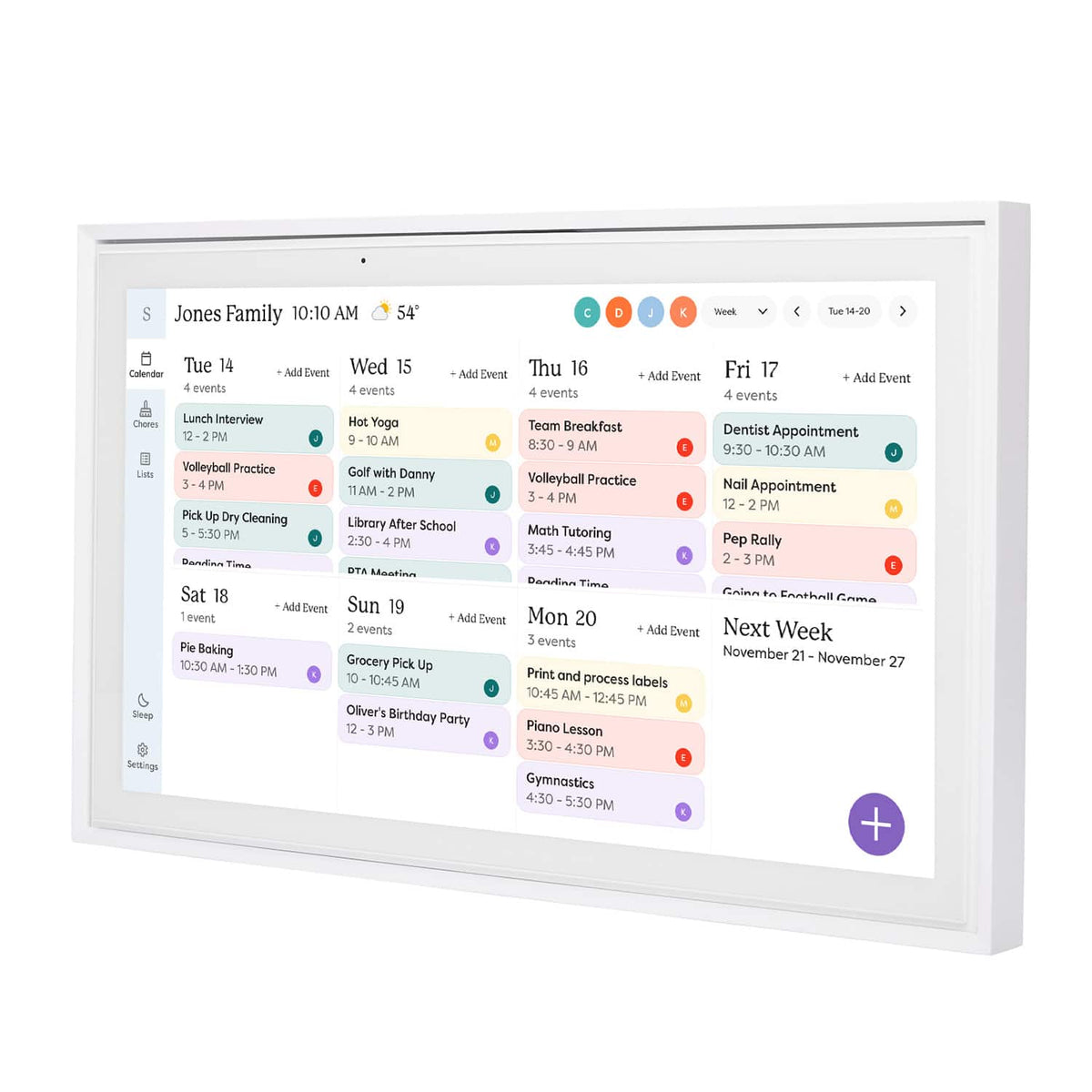 Skylight - Calendar: 15 Inch Touchscreen Smart Calendar and Chore Chart - White