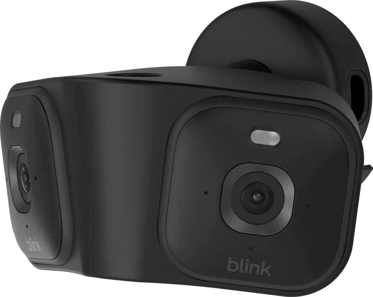Blink - Arc – Hard Wired Panoramic Vision, 180° coverage, Mini 2K+ dual-camera security, single power source – 2 cameras - Black