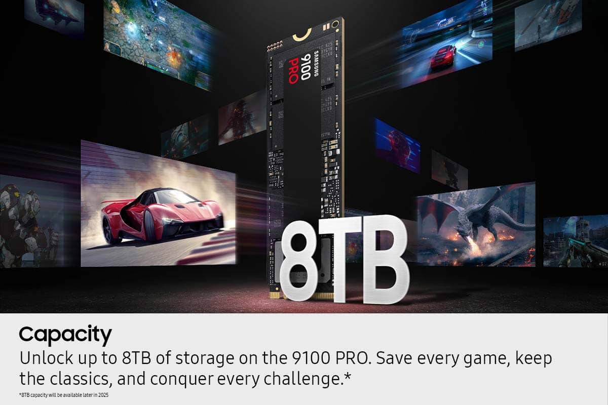 Refurbished Samsung – 9100 PRO 2TB Internal SSD PCIe Gen 5x4 NVMe, Speeds Up to 14700 MB/s