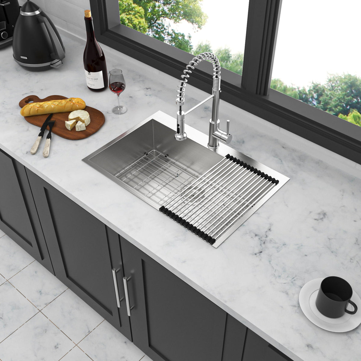 Stainless Steel Drop In Kitchen Sink, Topmount