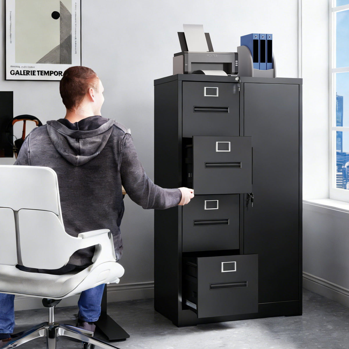 Archivador vertical con cerradura
