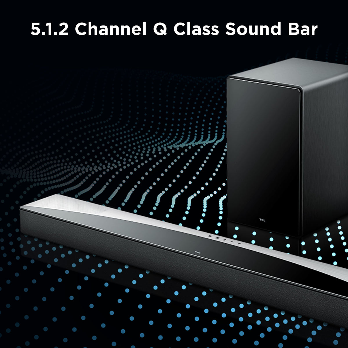 TCL - Q75H Q Class 5.1.2 Channel Soundbar with Dolby Atmos, Ray Danz Technology, and Wireless Subwoofer - Black