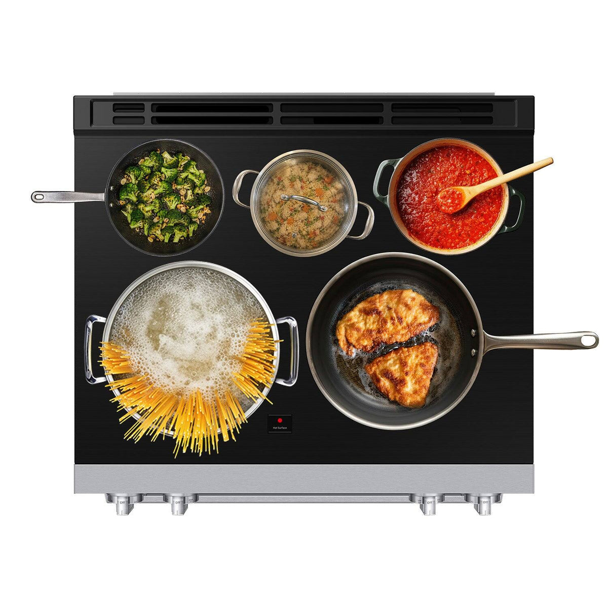 Samsung - Bespoke Smart Slide-In Electric Range with Flex Duo Oven and Dual True Convection - Stainless Steel