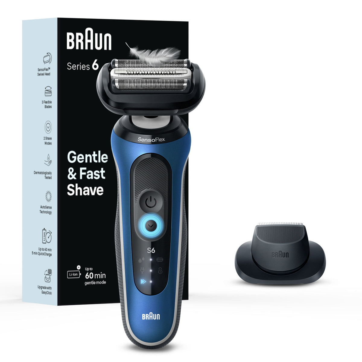 Braun - Series 6 Wet/Dry Electric Shaver - Blue