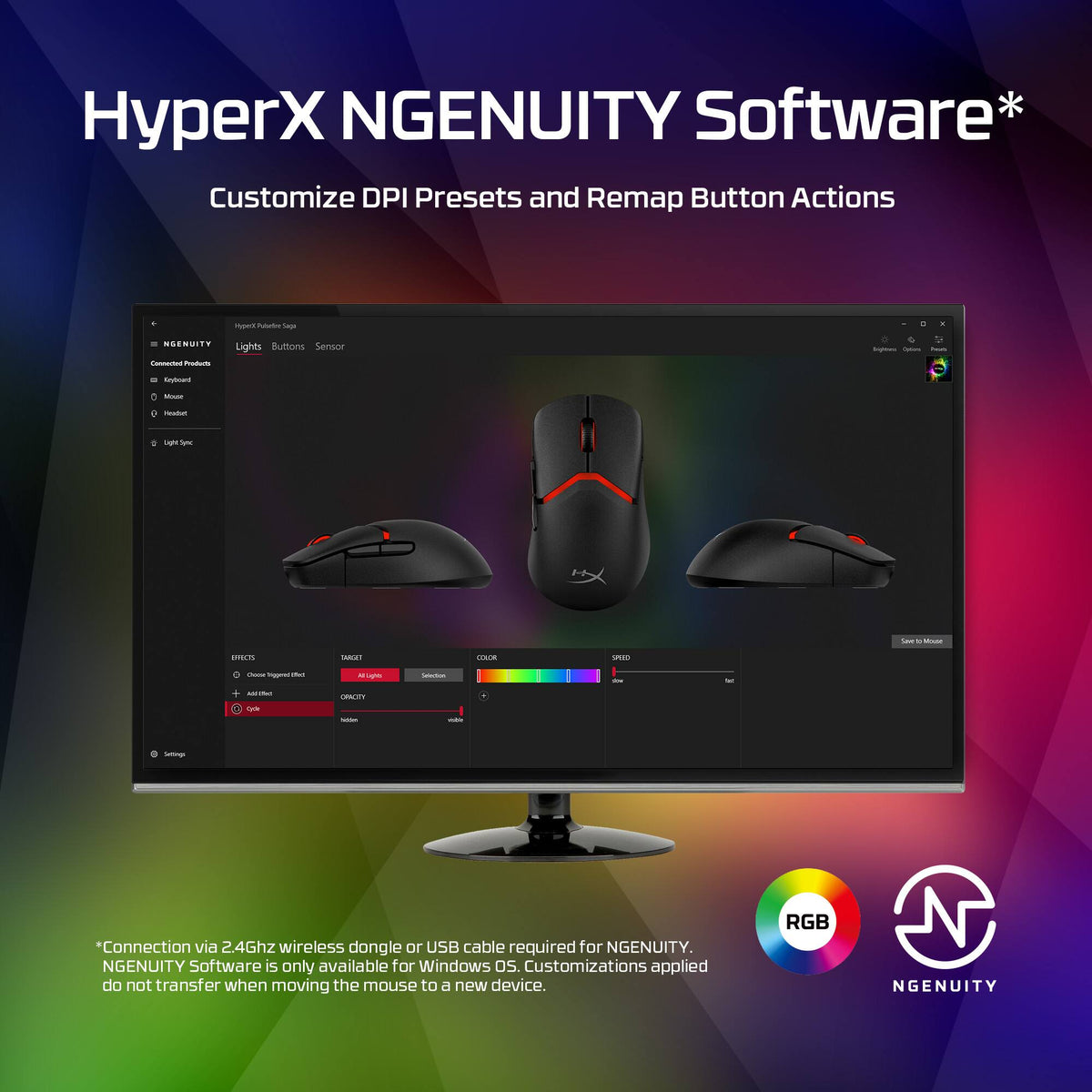 HyperX - Pulsefire Saga Lightweight Wired Optical Gaming Mouse with RGB Lighting - Wired - Black