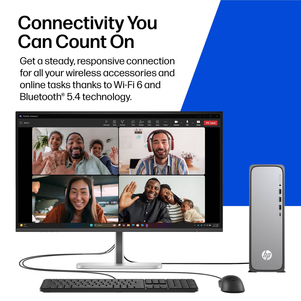 HP - OmniDesk Slim Desktop - AMD Ryzen 7 7445HS - 8GB DDR5 Memory - 512GB SSD - Meteor Silver
