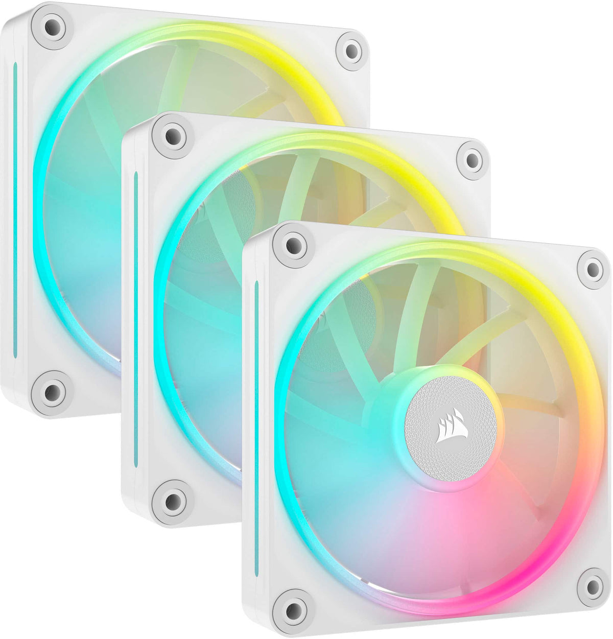 CORSAIR - iCUE LINK LX120 RGB 120mm PWM Case Fans Starter Kit (3-pack) - White