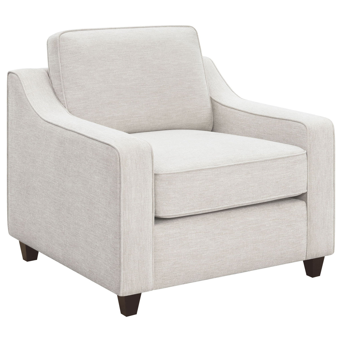 Mahaffey - Upholstered Sloped Track Arm Chair - Beige