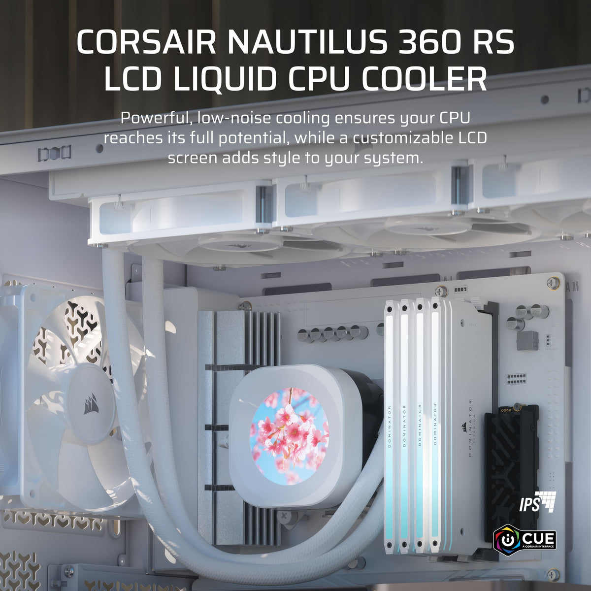 CORSAIR - NAUTILUS 360 RS LCD Liquid CPU Cooler - White