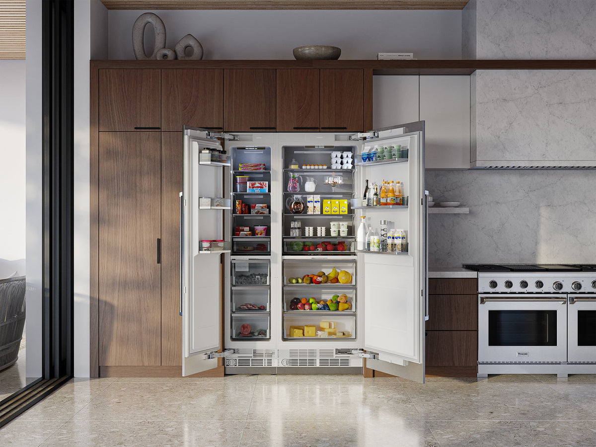 Thor Kitchen - 30 in. Wide 16.6-Cu. Ft. Built In Column Refrigerator - Custom Panel Ready - White