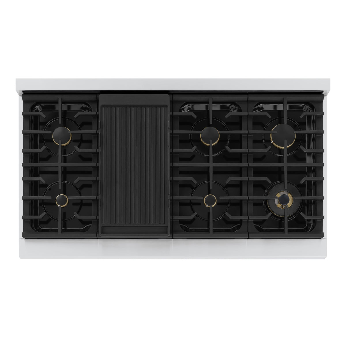 ZLINE - Autograph 48 in. 6.7 cu. ft. Marino Dual Fuel Freestanding Range w/ 8 Gas Burners & Convection Oven w/ Gold Accents - Stainless Steel