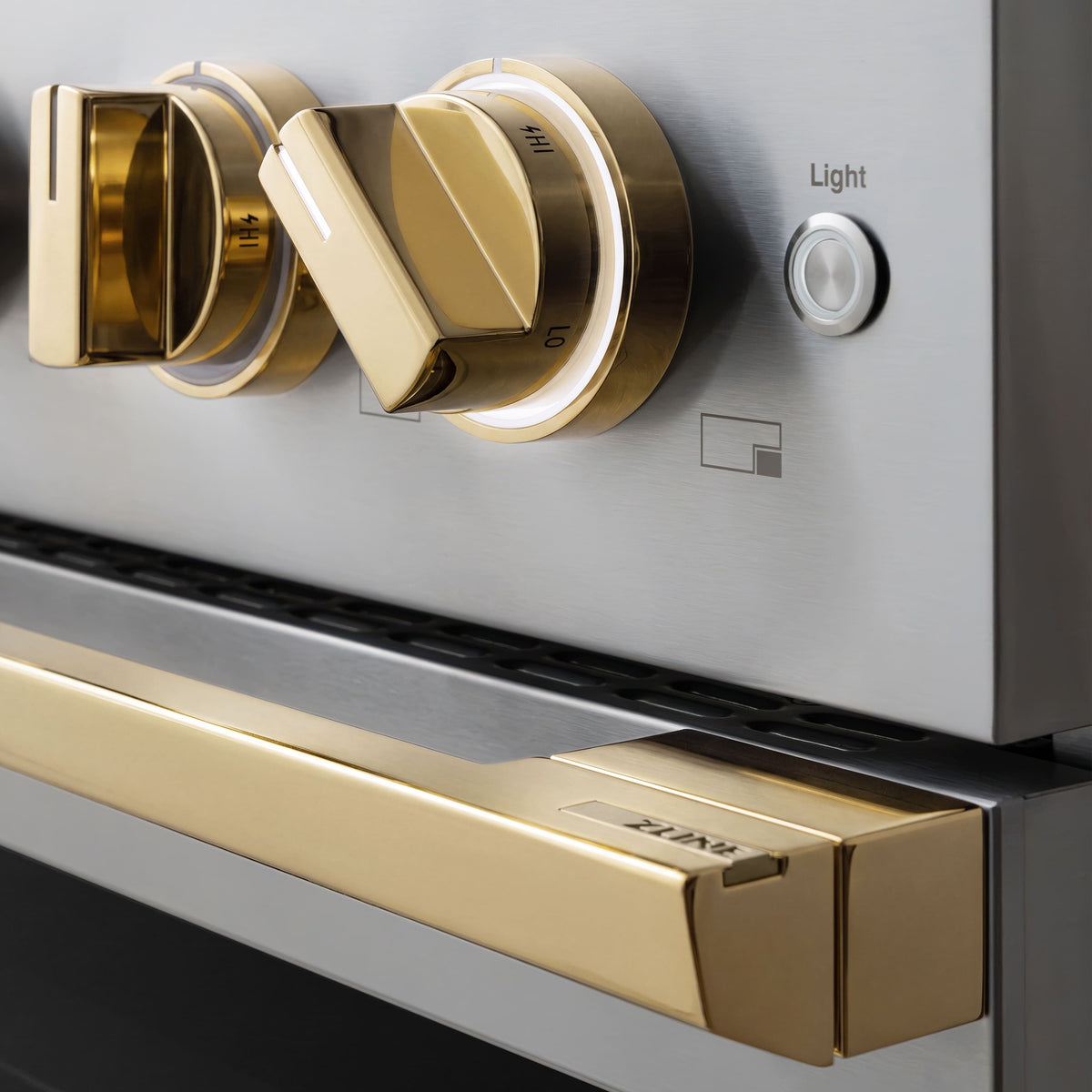 ZLINE - Autograph 48 in. 6.7 cu. ft. Marino Freestanding DuoPro Dual Fuel Range with Convection Oven & Gold Accents - Stainless Steel
