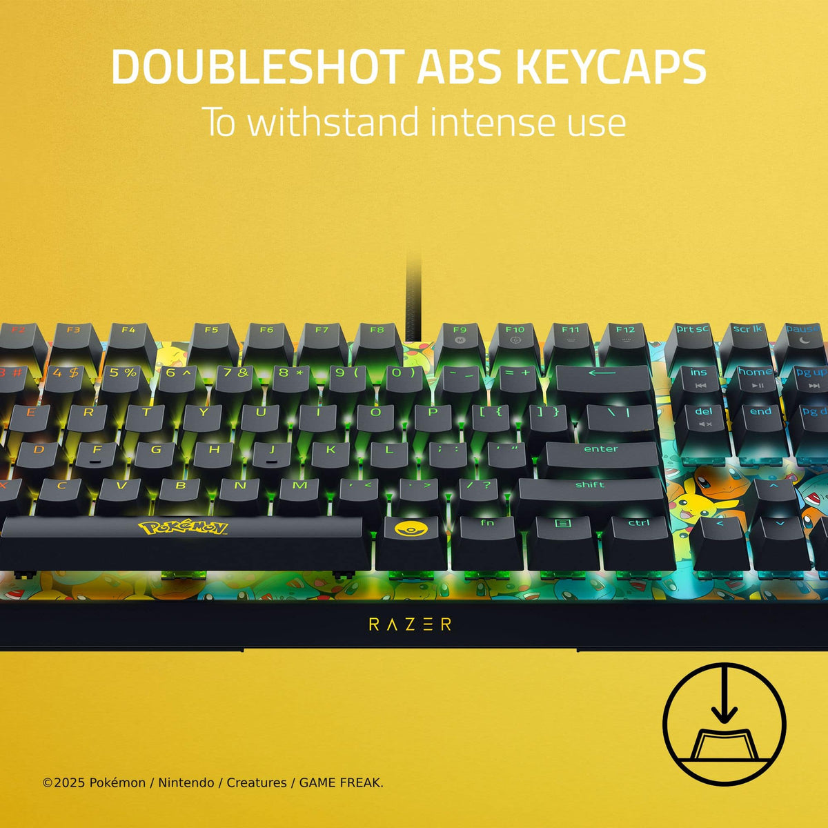 Razer - BlackWidow V4 X Full Size Wired Mechanical Green Clicky Switch Gaming Keyboard with Chroma RGB Backlighting - Pokémon Edition