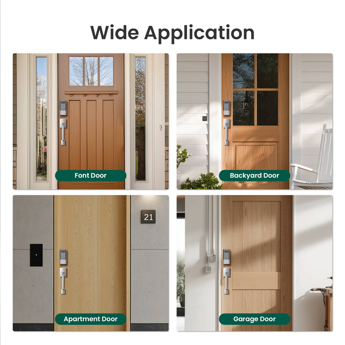 DESLOC - K140 Plus Smart Lock with 10,000mAh Battery Wi-Fi Replacement Deadbolt with Palm Vein Recognition and Auto Lock - Silver
