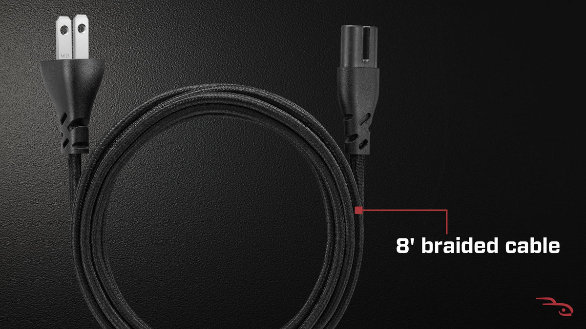 Rocketfish™ - 8 ft. Non-Polarized Braided Power Cord - Black
