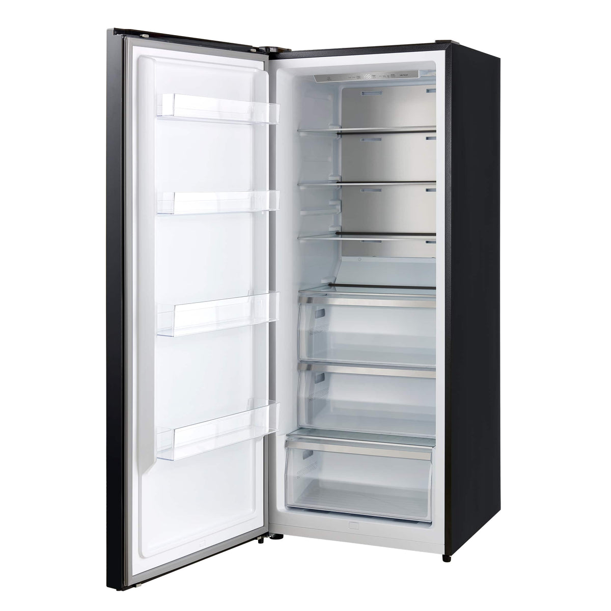 Forno Appliances - Maderno 13.6 Cu. Ft. Left Swing Upright Convertible Freezer with Antique Brass Handles - Black