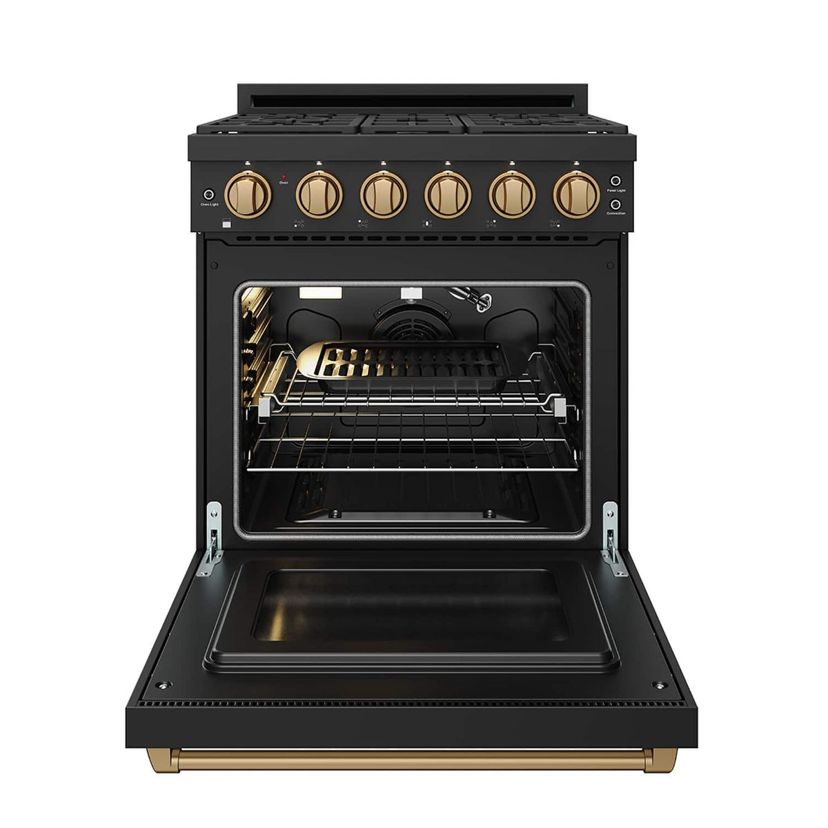 Gordon Ramsay Series by Thor Kitchen 4.55 Cu. Ft Freestanding Liquid Propane Gas Range with Bronze Hardware - Black