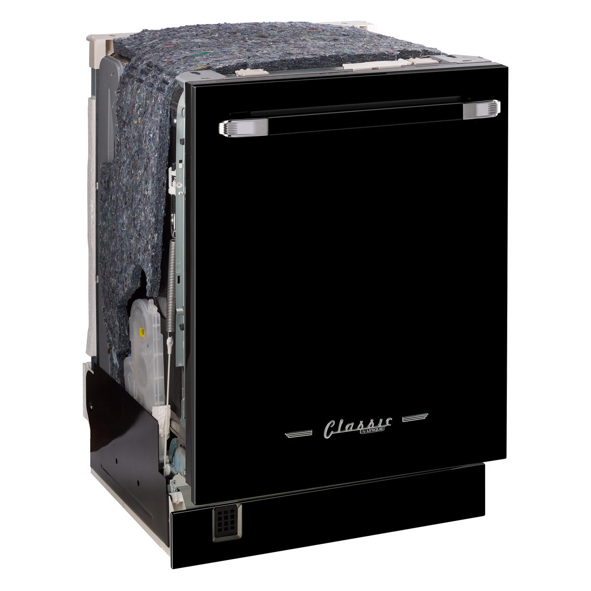 Unique Appliances - 24" Classic Retro Panel Ready Top Control Dishwasher, 42 dBa - Midnight Black