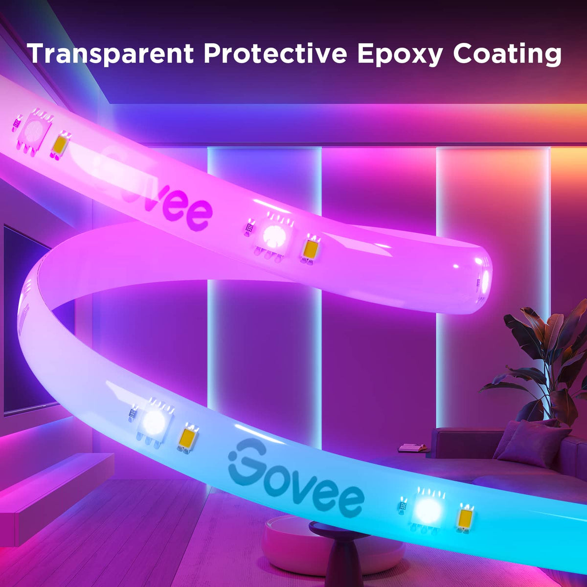Govee - 49.2ft Wi-Fi RGBICW LED Strip Light - Multi