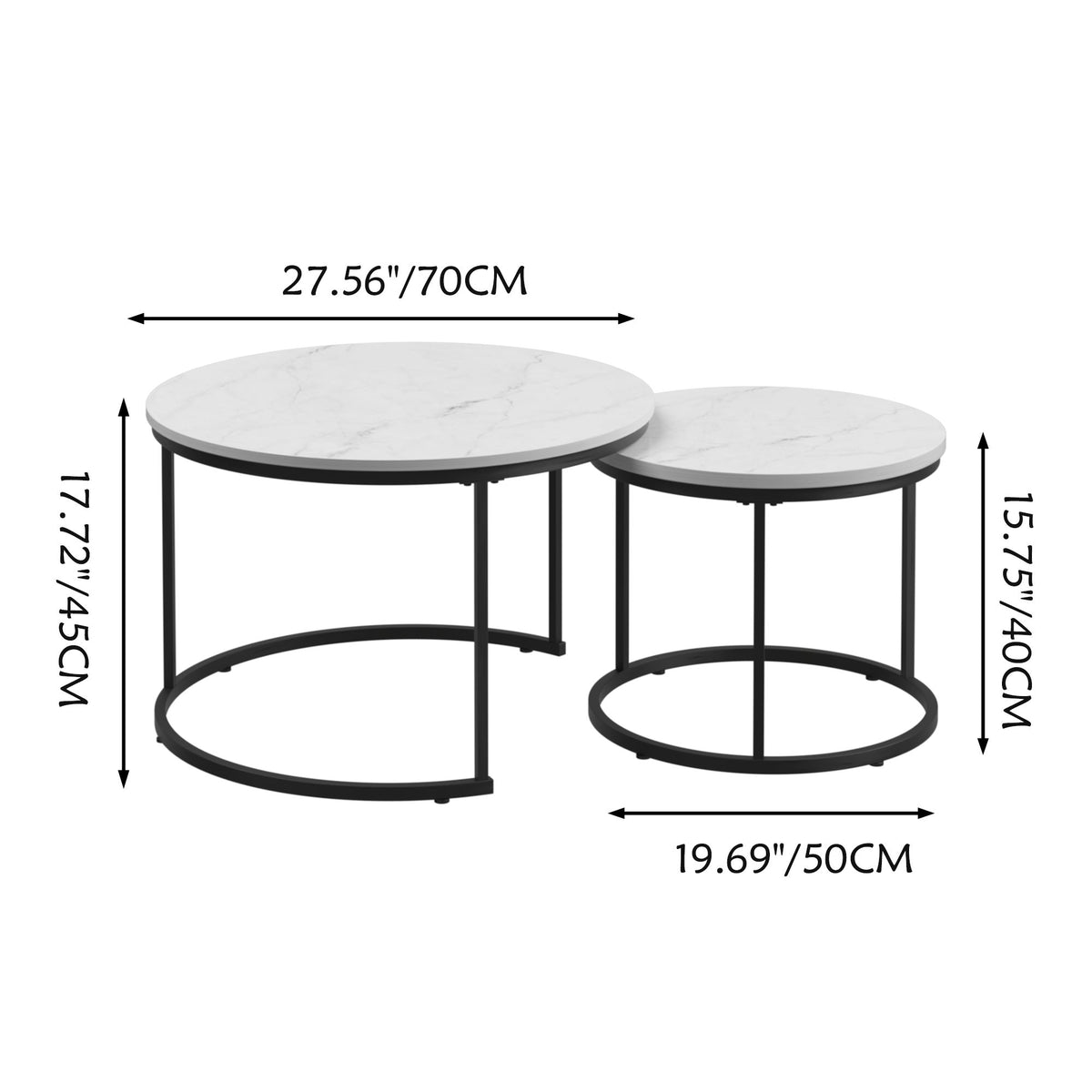 Round Nesting Coffee Table (Set of 2)