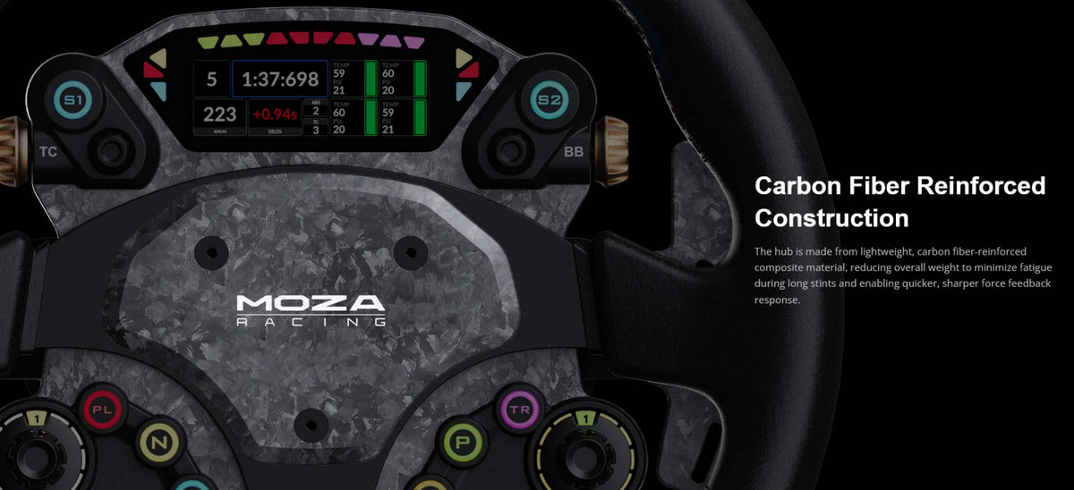 Moza Racing - CS Pro Sim Racing Steering Wheel for Windows - Black