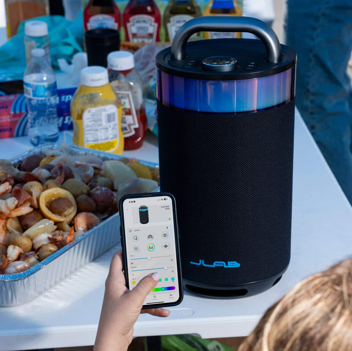 JLab - Epic Party Speaker with Bluetooth and RGB Lighting - Black