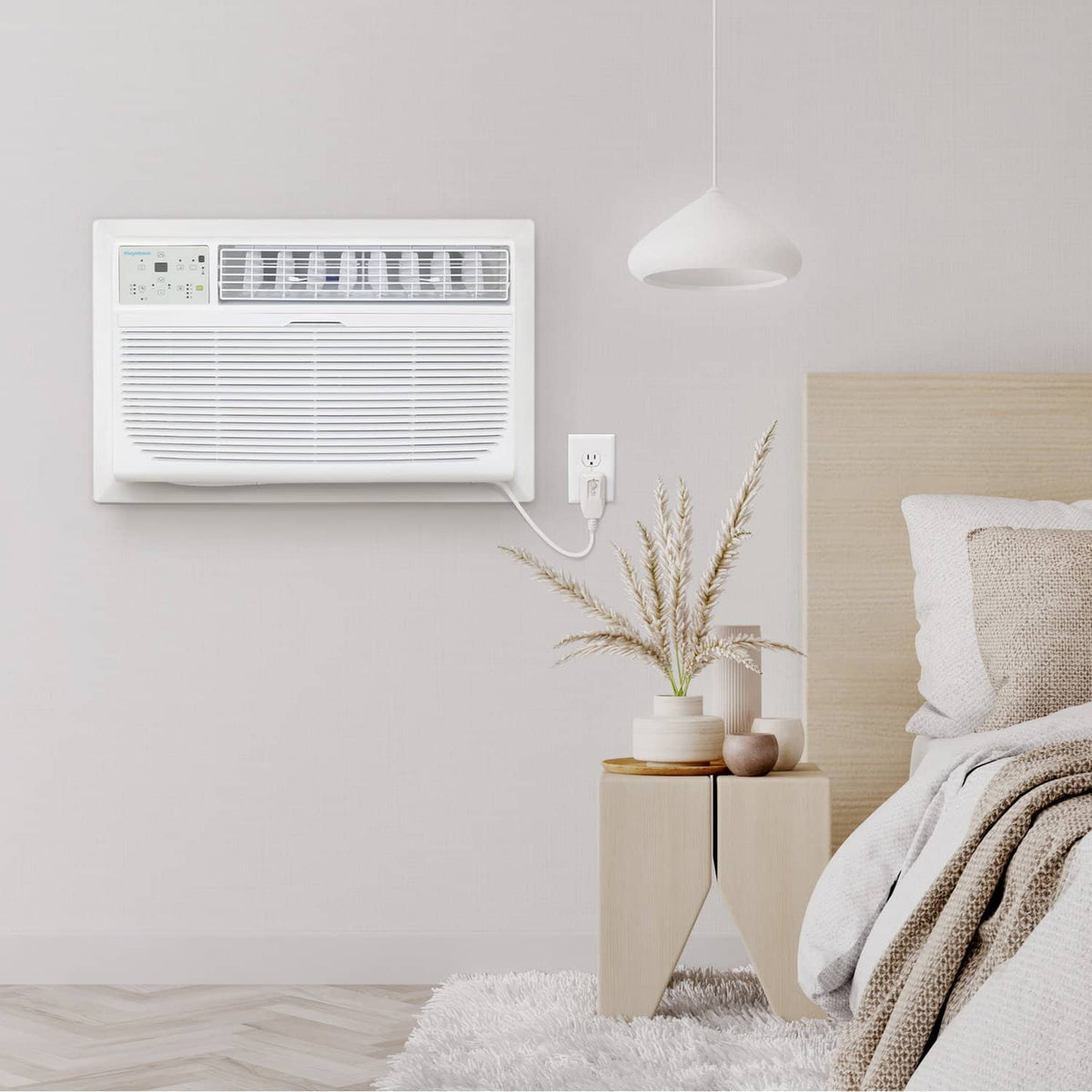 Keystone - 14,000 BTU 230V Through-the-Wall Air Conditioner with Follow Me LCD Remote Control - White