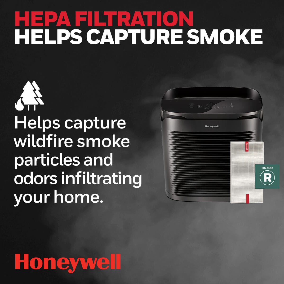 Honeywell - PowerPlus HEPA Air Purifier - Black
