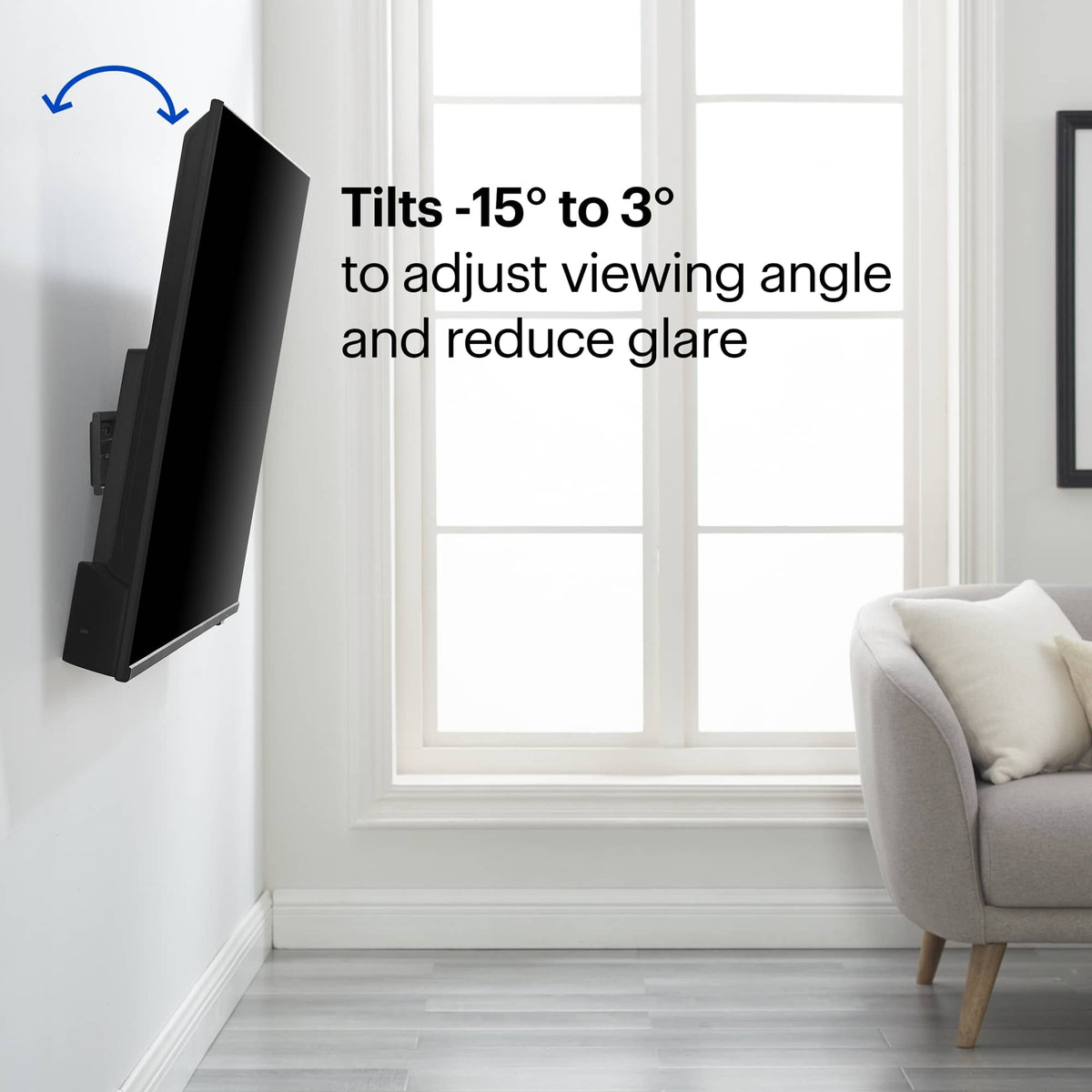 Best Buy essentials™ - Tilting TV Wall Mount For Most 47–84" TVs - Black