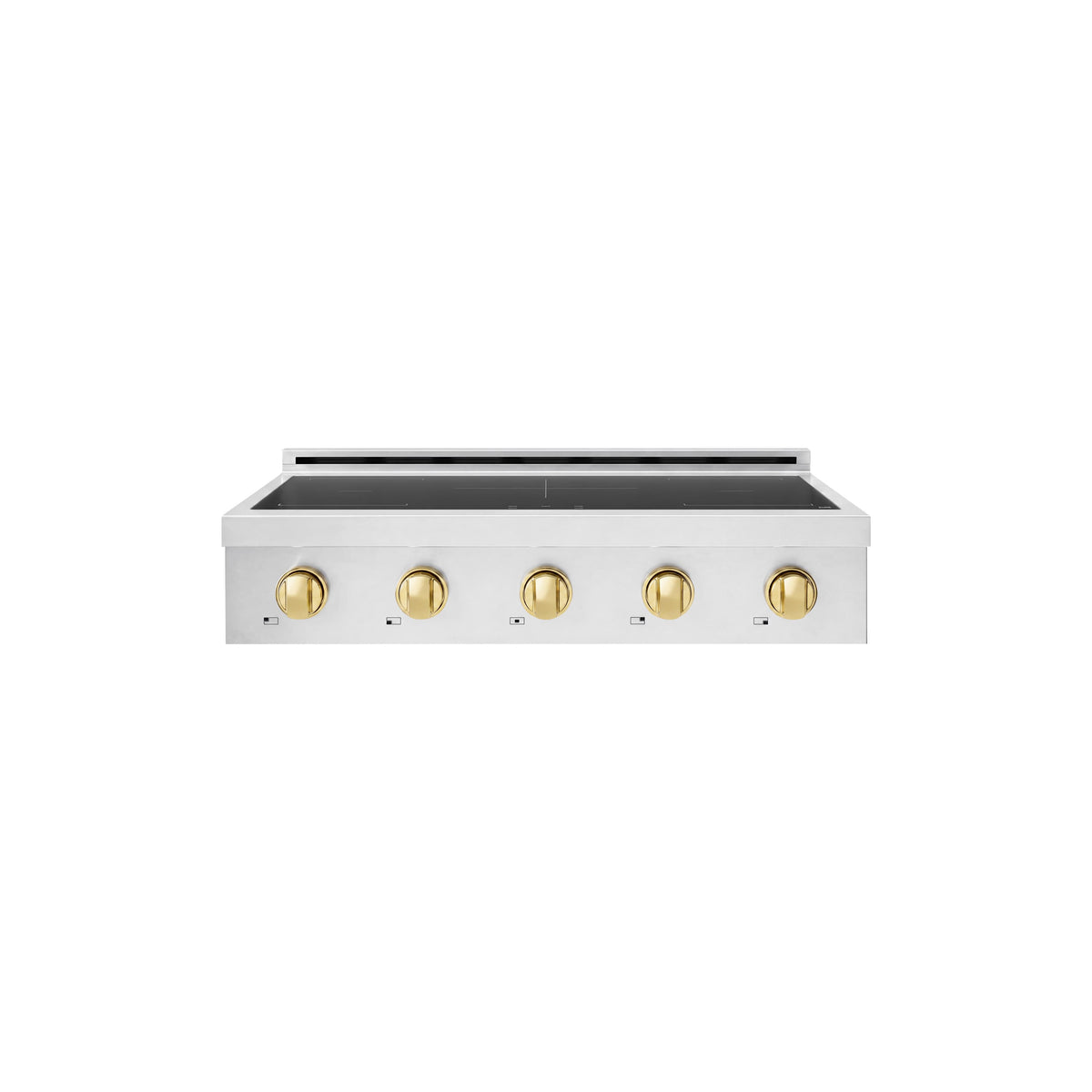 ZLINE - Autograph 36 in. Paramount Built-in Induction Rangetop with 5 Elements and Polished Gold Accents - Stainless Steel