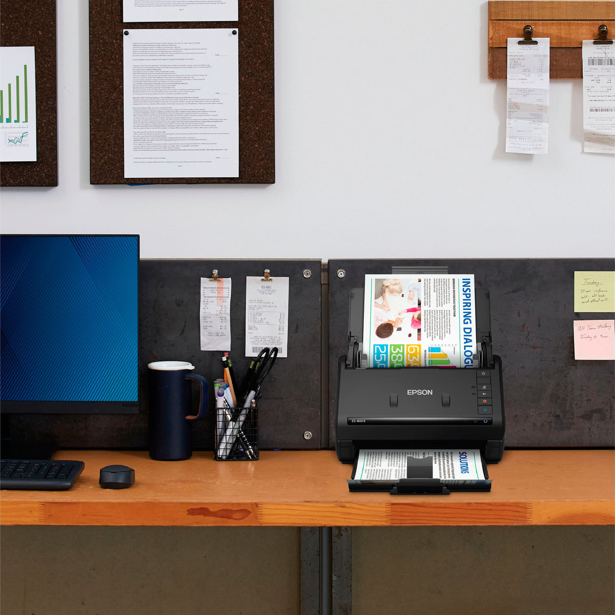 Epson - WorkForce ES-400 II Duplex Desktop Document Scanner - Black
