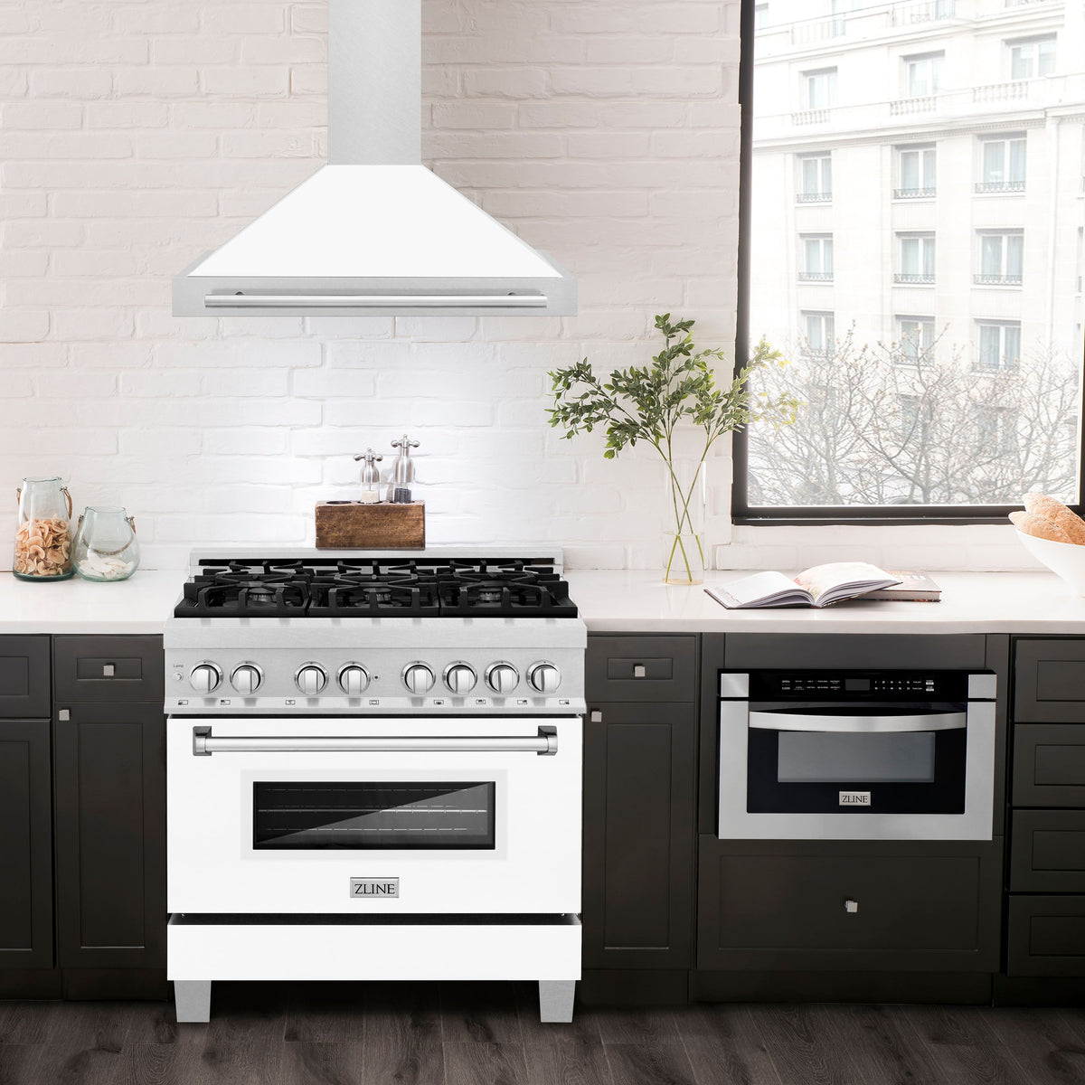 ZLINE - 36 inches - Externally Vented - Wall Range Hood - White Matte