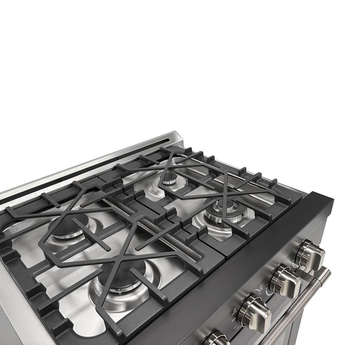 Unique Appliances - Off-Grid 30 in. 4-Burner Waist High Broiler Propane Range in Black - Black