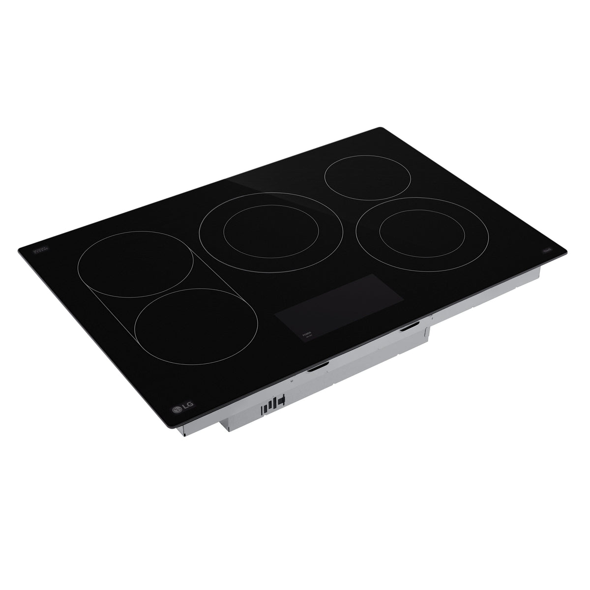 LG - 30-in Wide Built-In Electric Smart Cooktop with 5 Elements, Backlit SmoothTouch Glass Controls and 3.2kW Dual Element - Black