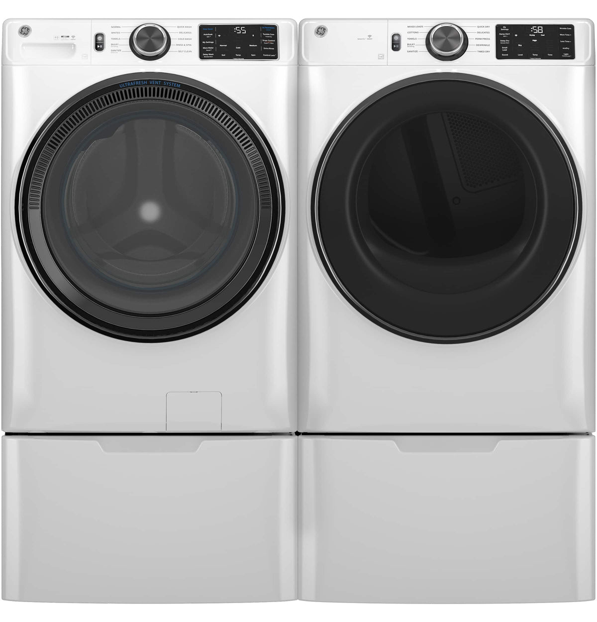 GE - 16” Laundry Pedestal with Storage Drawer for Select Washers and Dryers - White