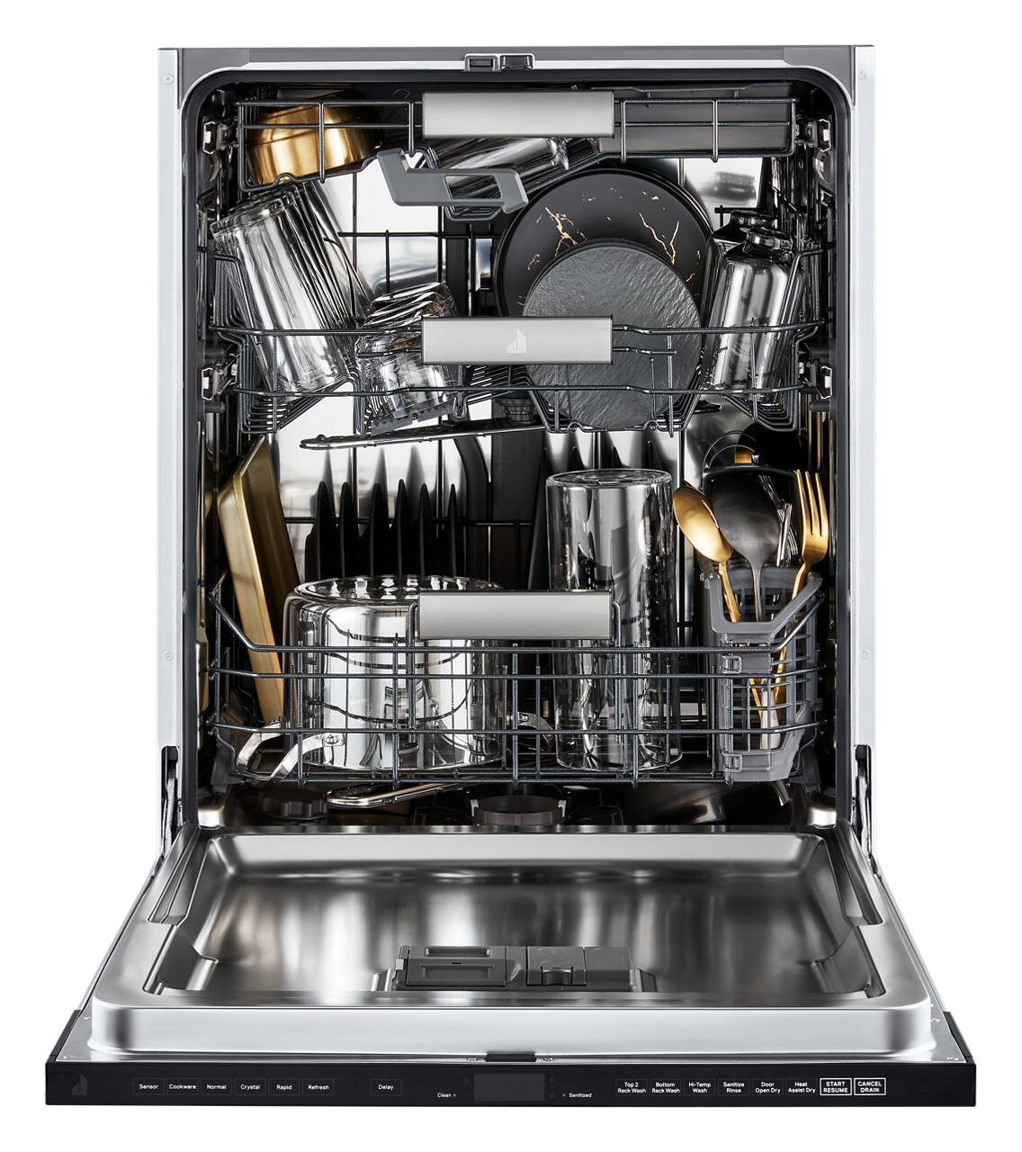 JennAir - Top Control Built-In Stainless Steel Tub Dishwasher with 3rd Rack and 38 dBA - Custom Panel Ready