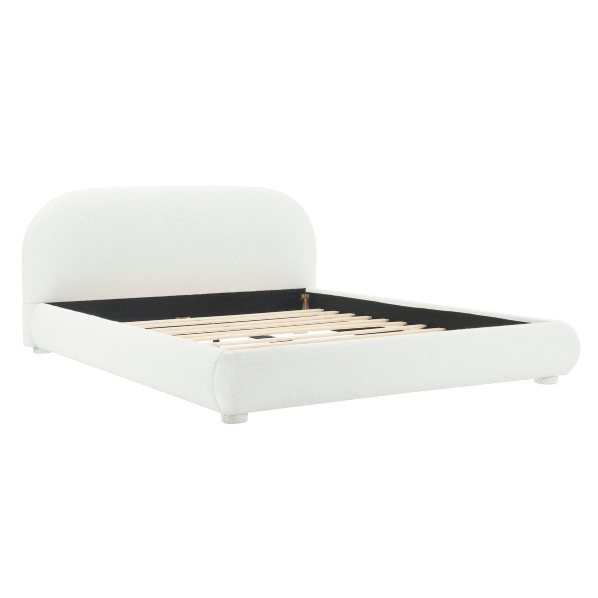 Cama doble tapizada de dormitorio moderna sencilla