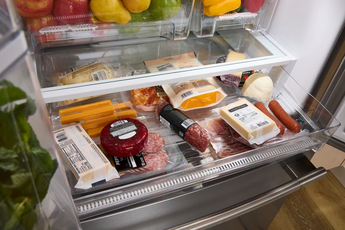 KitchenAid - 30 in. Wide 20 cu. ft. French Door Refrigerator with PrintShield Finish and Interior Dispense - Stainless Steel