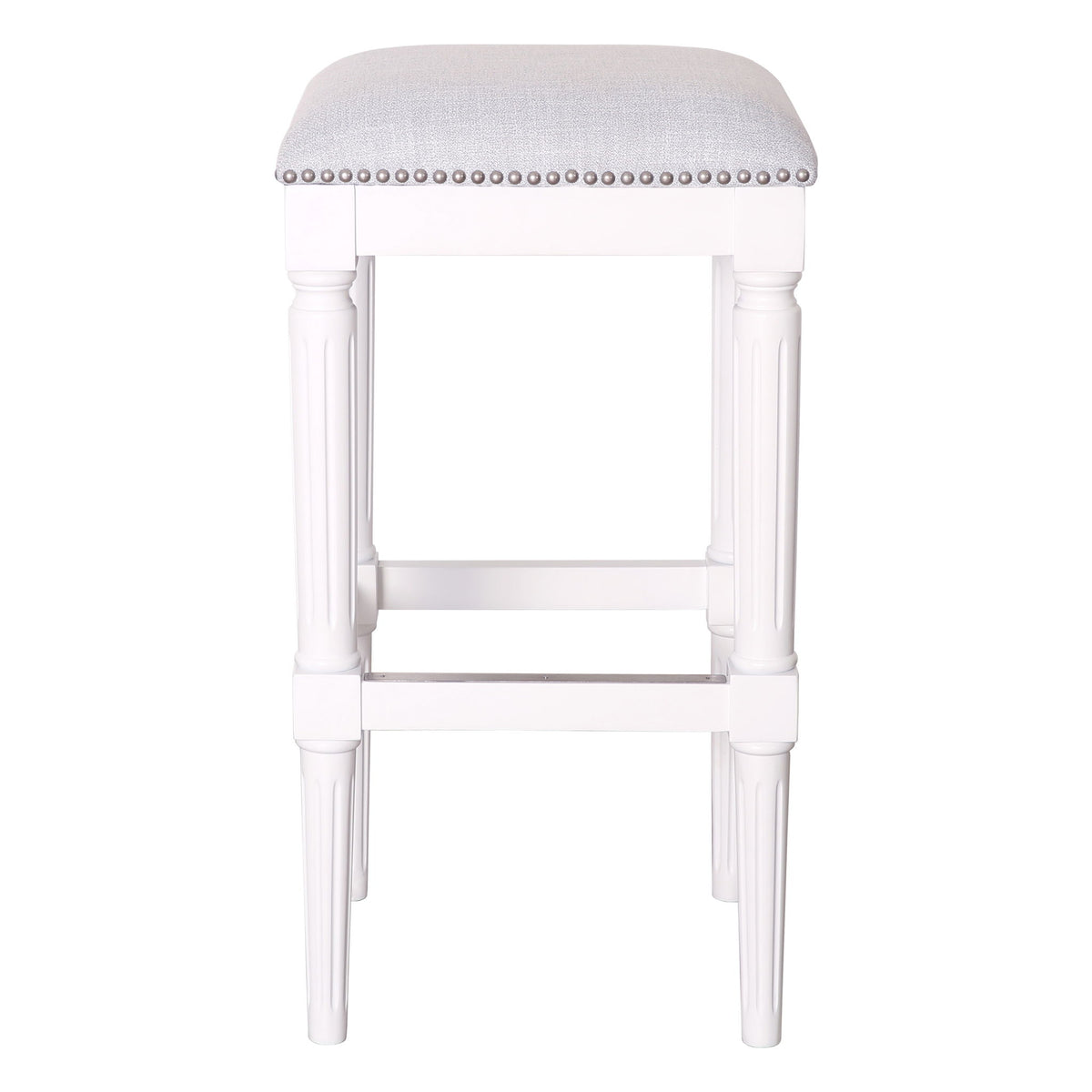 Taburete cuadrado con asiento tapizado
