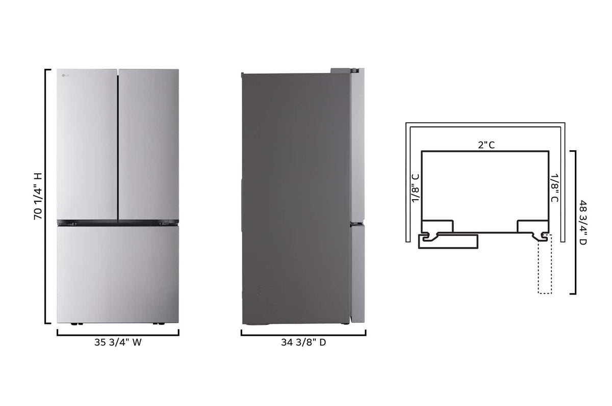 LG - 36-in Standard-Depth MAX 31.7 Cu. Ft. French Door Smart Refrigerator with Internal Water Dispenser - Stainless Steel