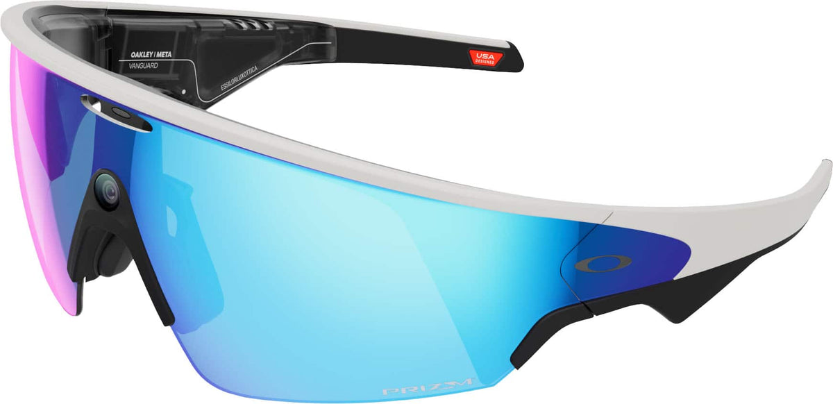 Oakley Meta - Vanguard with Meta AI, Audio, Photo, Video Compatibility - Prizm Sapphire lenses - White