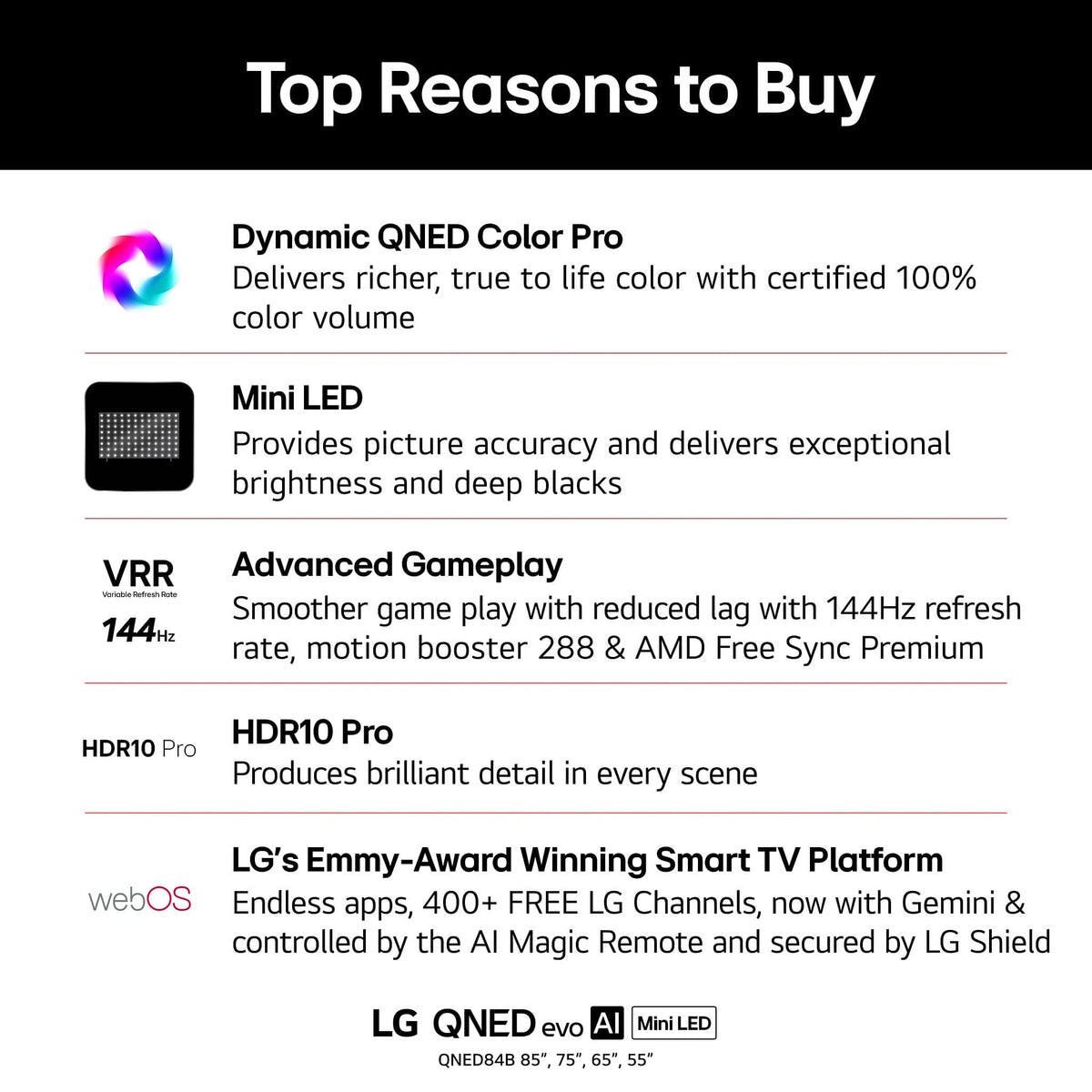 LG - 85" Class 84B Series QNED evo AI Mini LED 4K Smart webOS TV (2026)