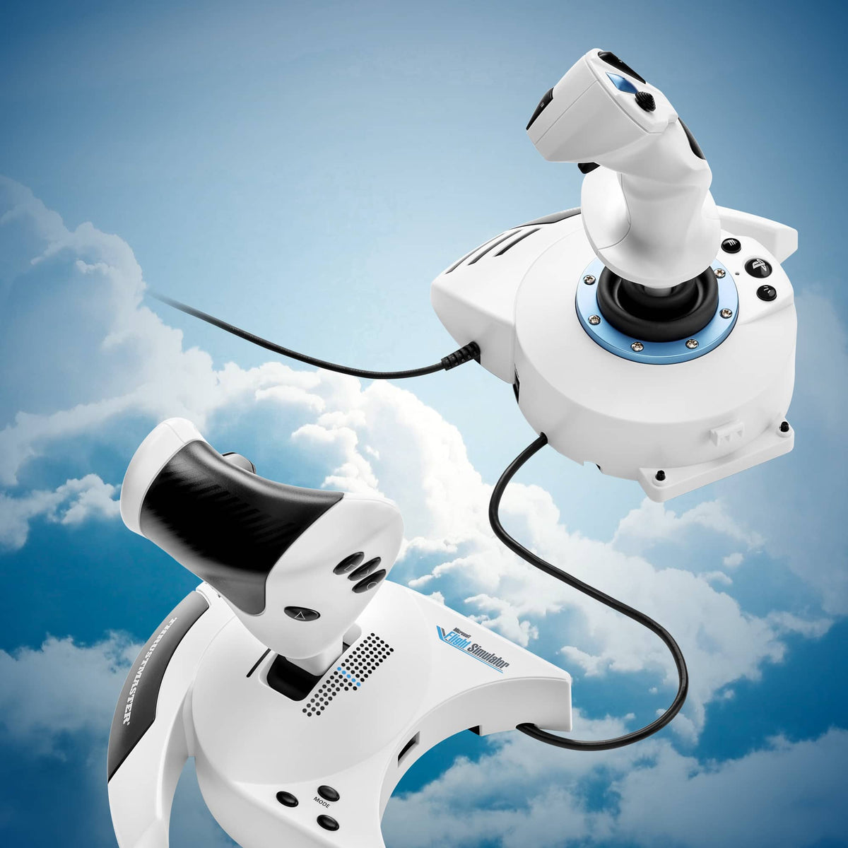 Thrustmaster - T.Flight Hotas 5 Microsoft Flight Simulator Controller Joystick & Throttle PS5 PS4 Windows Official MS Flight Sim - White