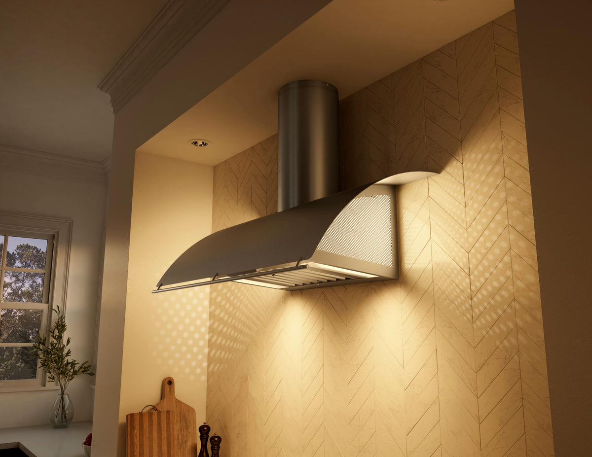 Zephyr - 48 inches - Externally Vented - Shell Range Hood - Stainless Steel