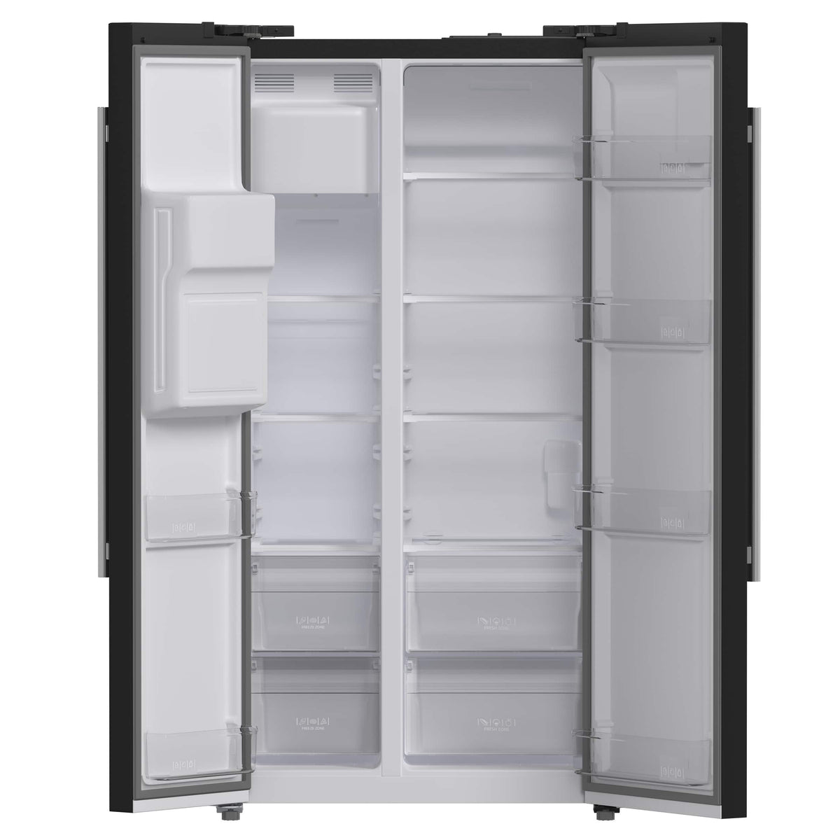 Forno Appliances - 36 in. Wide Salerno 20 Cu. Ft. Side-by-Side Counter-Depth Refrigerator with Ice and Water Dispenser - Black
