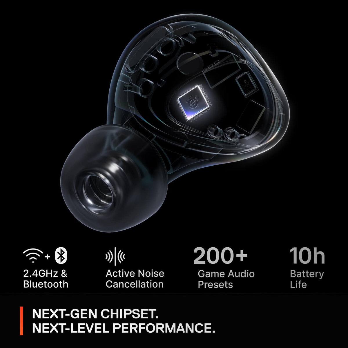 SteelSeries - Arctis GameBuds True Wireless Noise Cancelling Gaming Earbuds for PS5, PS4, PC, Switch, ROG Ally, Steam Deck - Black