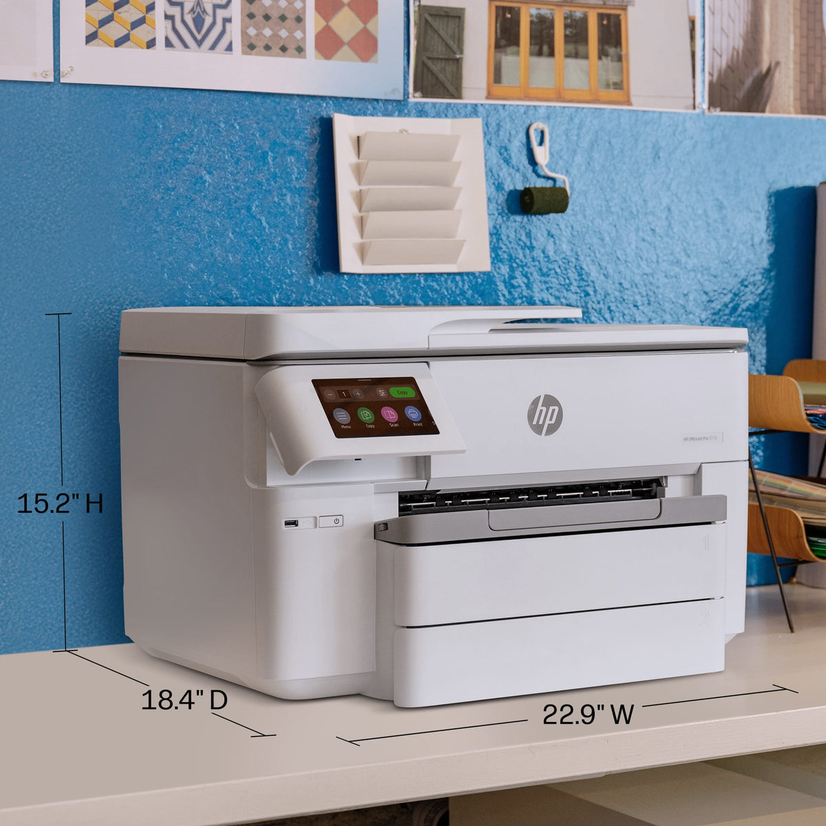 HP - OfficeJet Pro 9730 Wireless AI-Enabled Wide Format All-in-One Inkjet Printer with 3 Months of Instant Ink - White