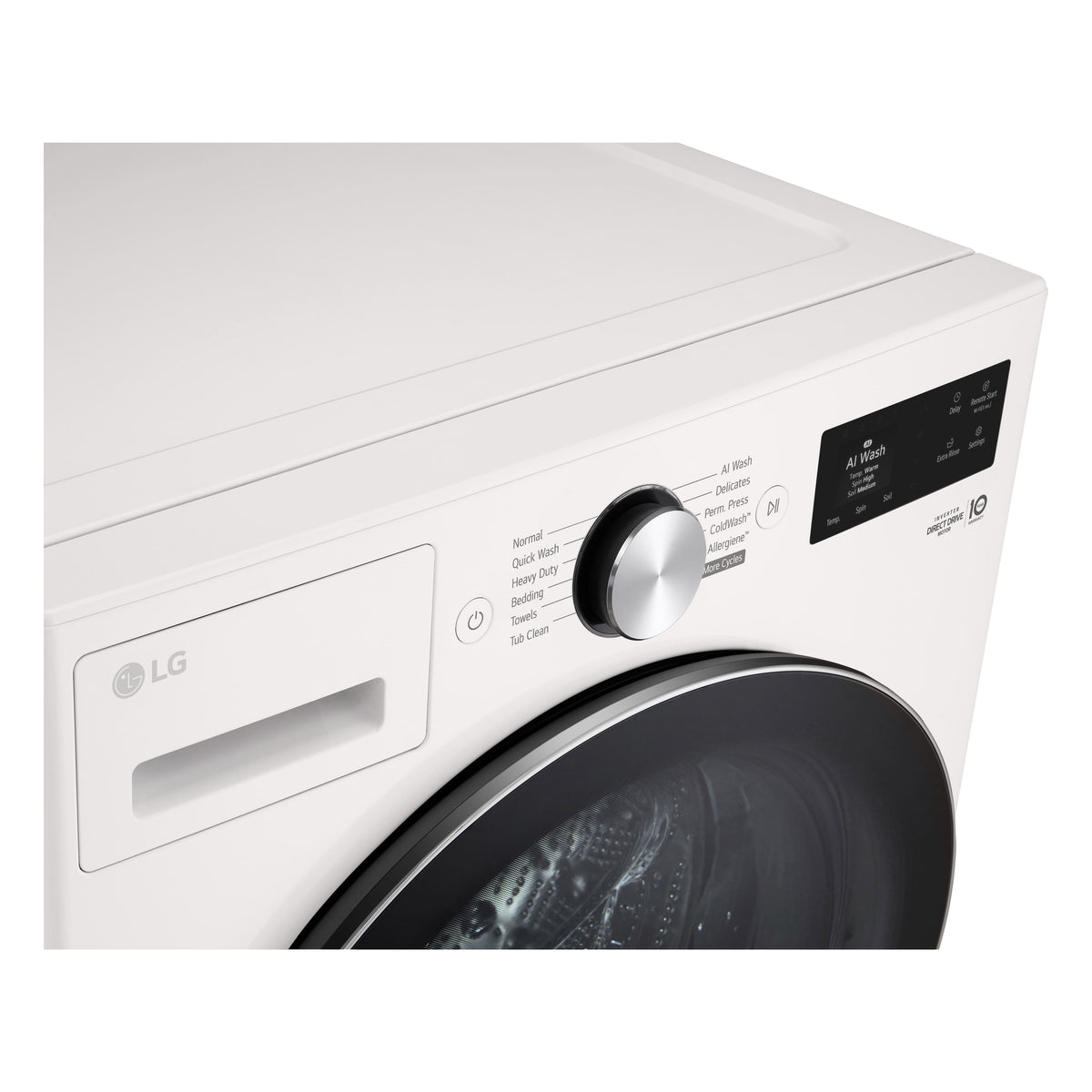 LG - 5.0 Cu. Ft. High-Efficiency Stackable Smart Front Load Washer with Steam and TurboWash 360° - Alpine White
