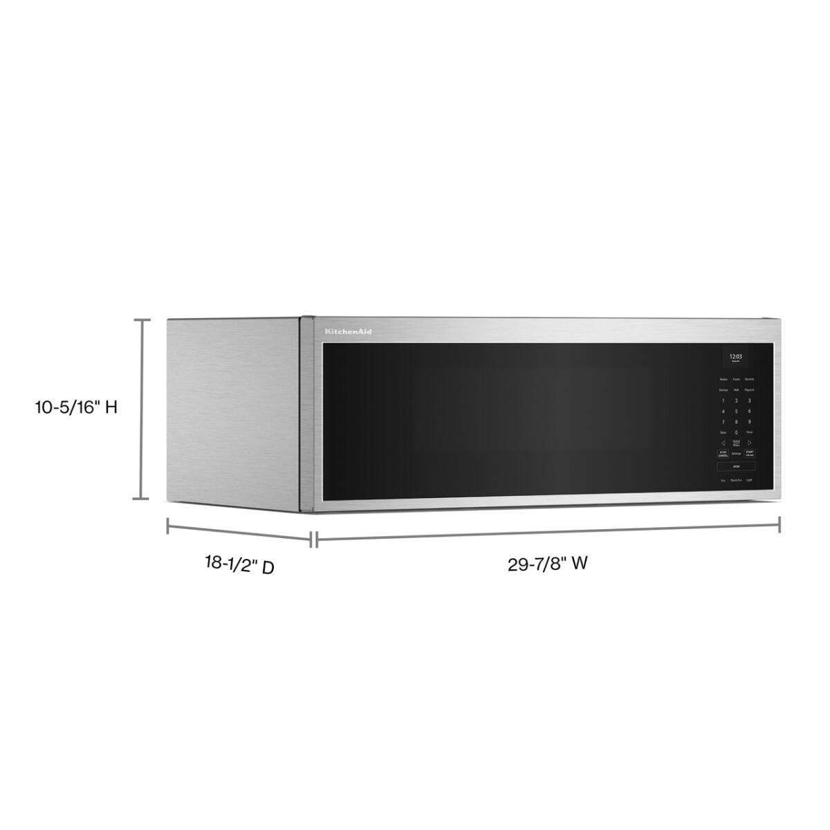 KitchenAid - 1.1 Cu. Ft. Low Profile Over-the-Range Smart Microwave with Sensor Cooking and Dual Fan Ventilation - Stainless Steel Fingerprint Resistant