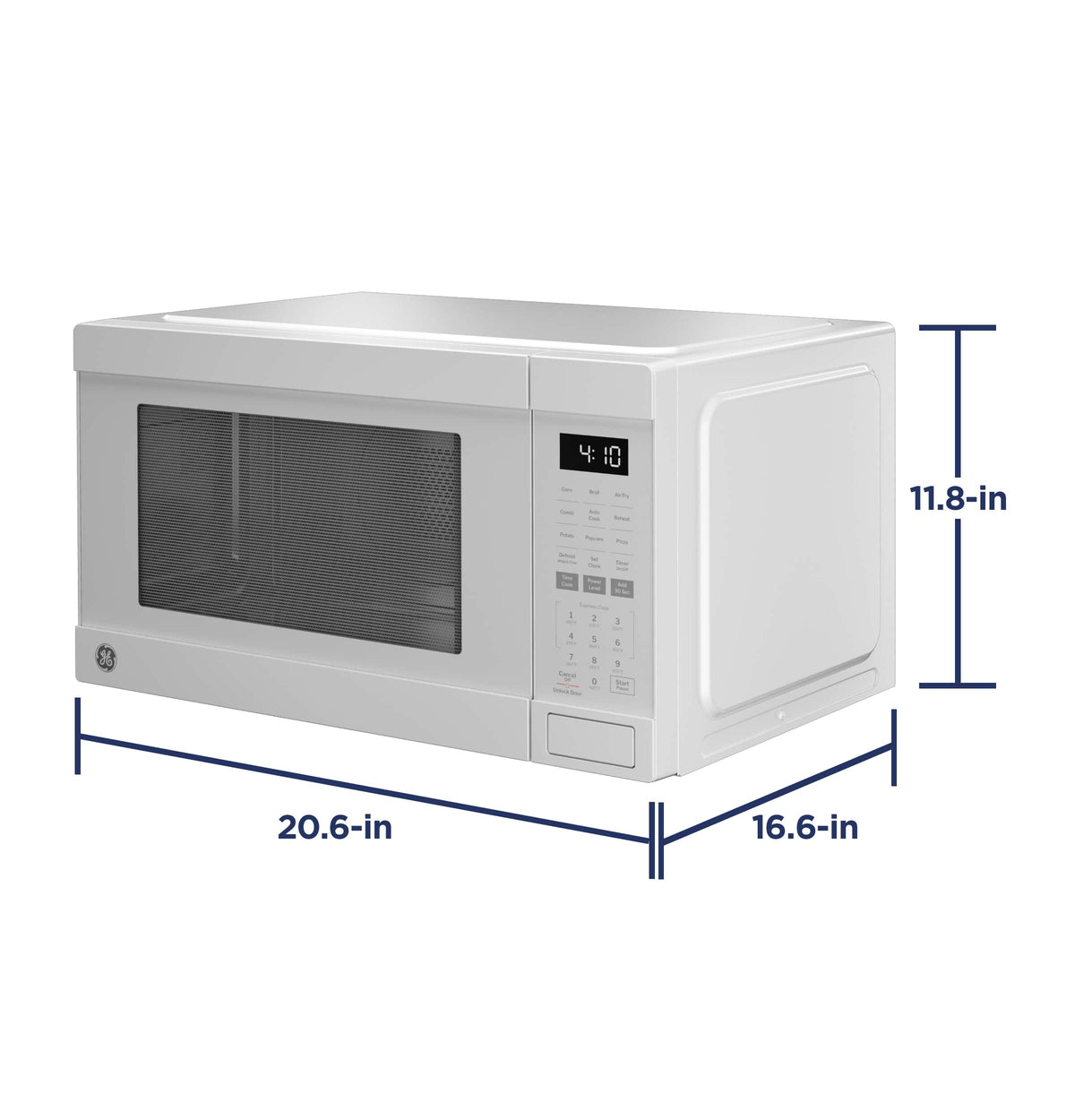 GE - 1.0 Cu. Ft. Countertop Convection Microwave with Sensor Cooking and Air Fry - White